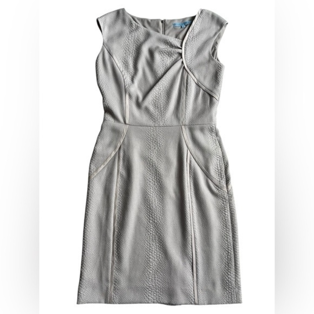 ANTONIO MELANI Textured Gray Asymmetrical business Dress